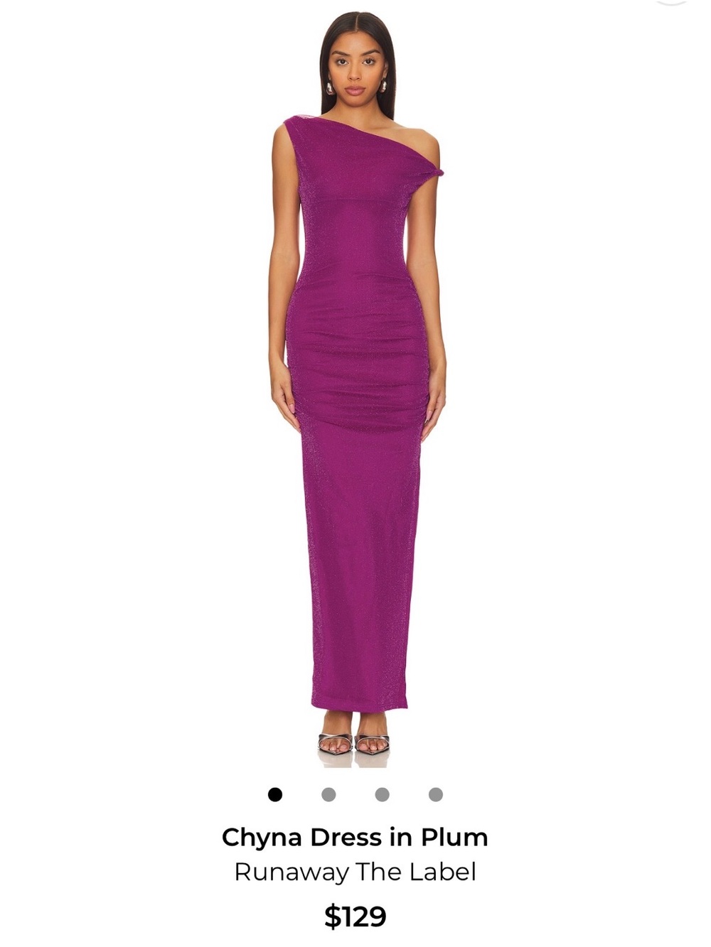 One-Shoulder Evening Gown in Plum
